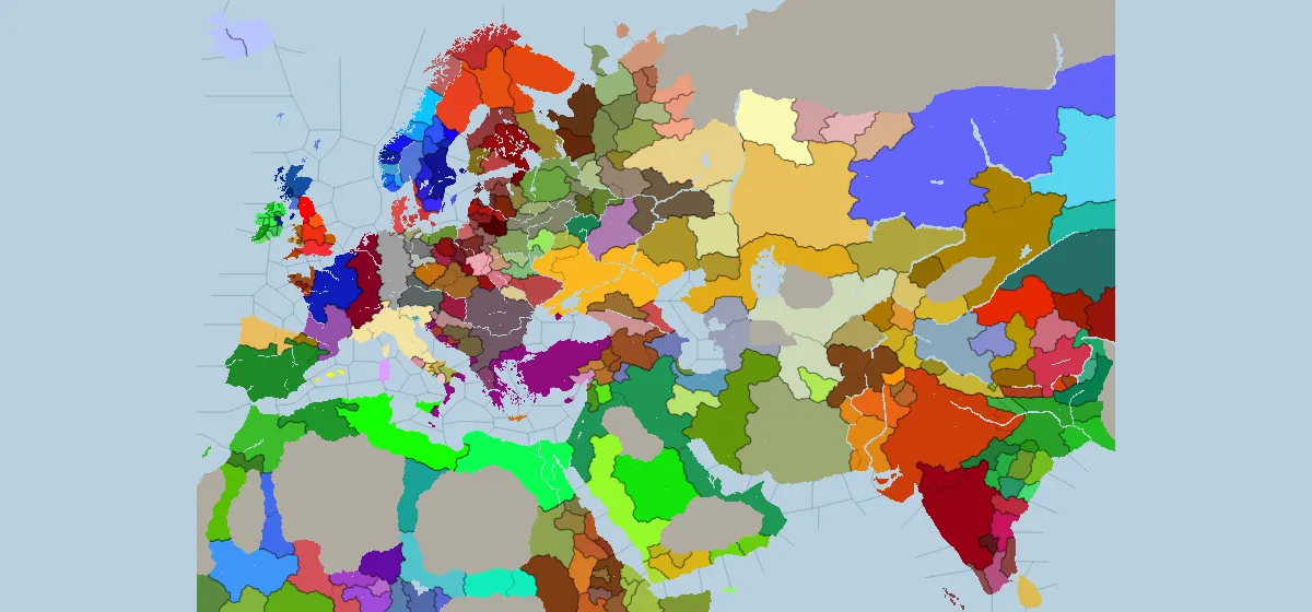 The Crusader Kings II map